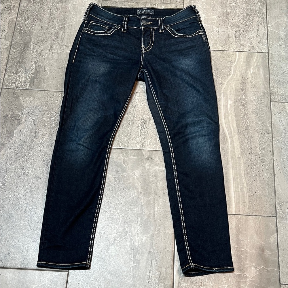 Silver Suki Skinny Ankle Dark Blue Women's Jeans